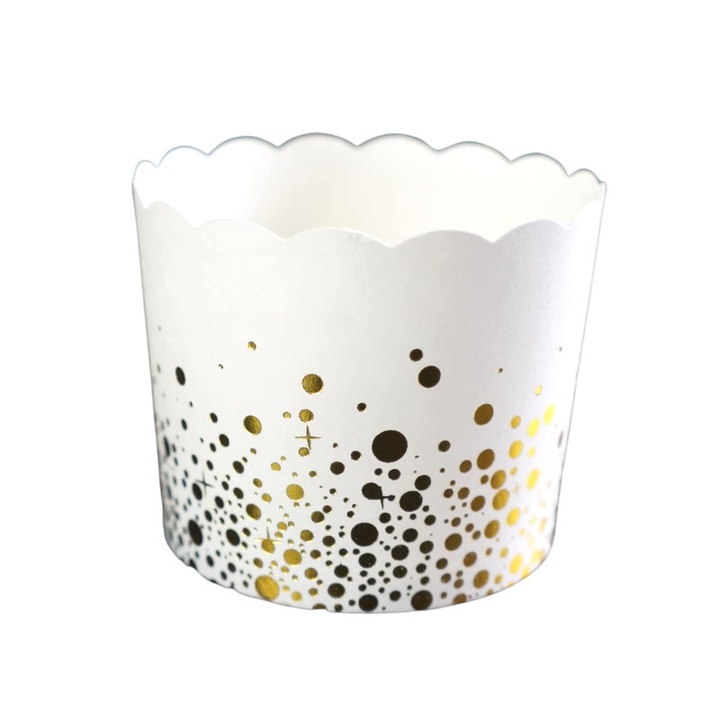 BAKE-IN-CUP 50-Pack Paper Baking Cups, Greaseproof Disposable Cupcake Muffin Liners (Large, Gold Confetti - Image 3